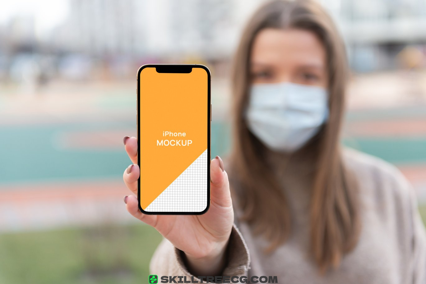 图片[3]-iPhone 12 Pro Person in Face Mask Mockup（962647）-技能树